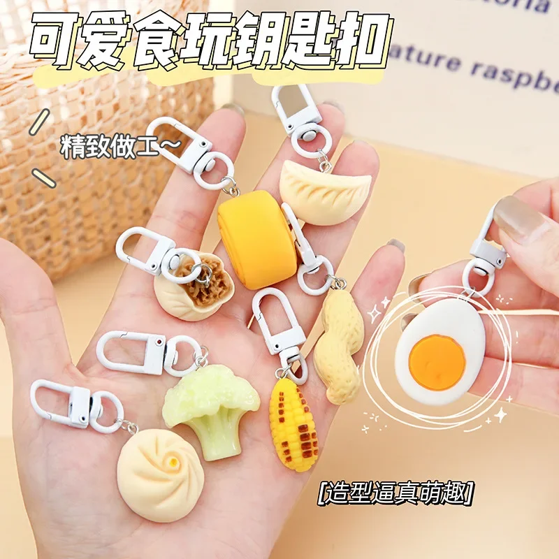 Funny Cute Food Keychain Simulation Snacks Keyring for Girls  Couples  Backpacks and Purses