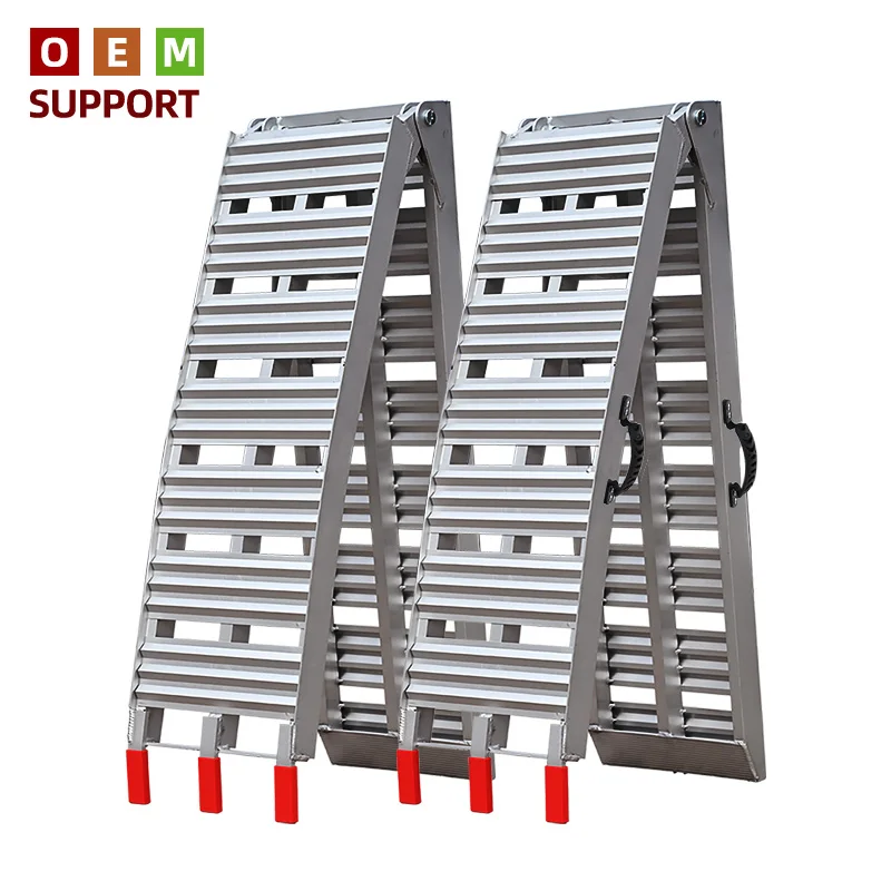 KARLION Light Duty Aluminum Folding Loading Ramp CE Certified 340KG Capacity Universal Fit Portable for Safe Easy Motorcycle