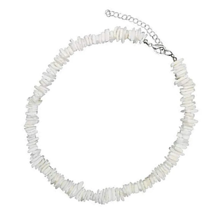 Collier en coquillage Puka blanc pour femmes, 40cm, bijoux de plage d'été, fermoir à homard réglable, cadeau Unique pour les surfeurs