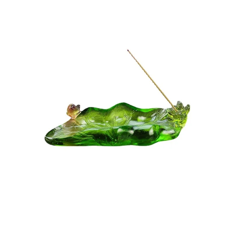 

ancient method glazed lotus leaf incense insert ornament handicraft home incense gift line incense seat glazed