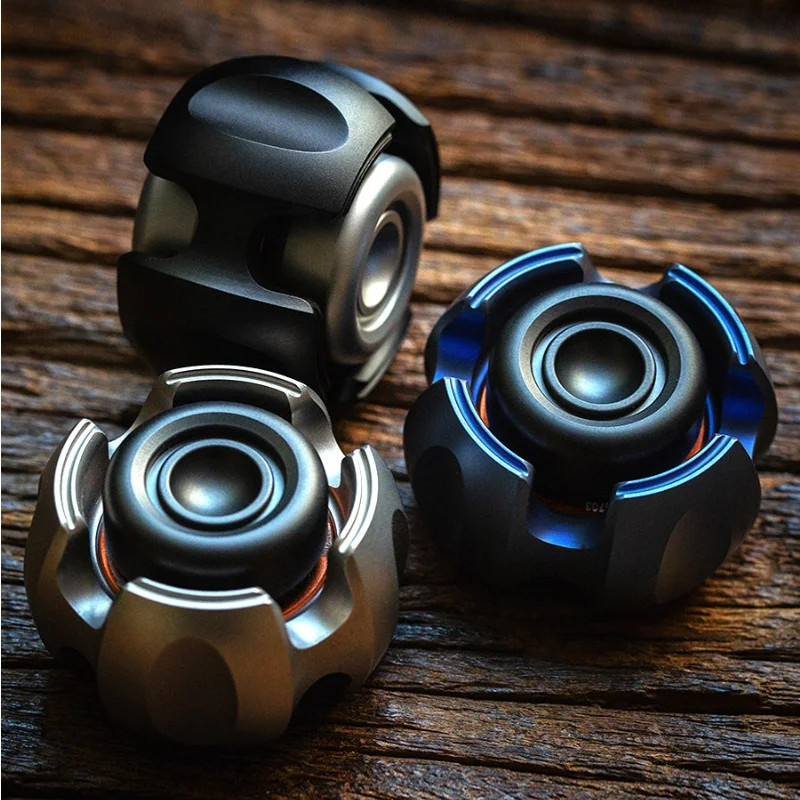 LAUTIE EDC Noise Fidget Spinner Finger Decompression Artifact Alloy Black Technology Ring Toy Men Edc