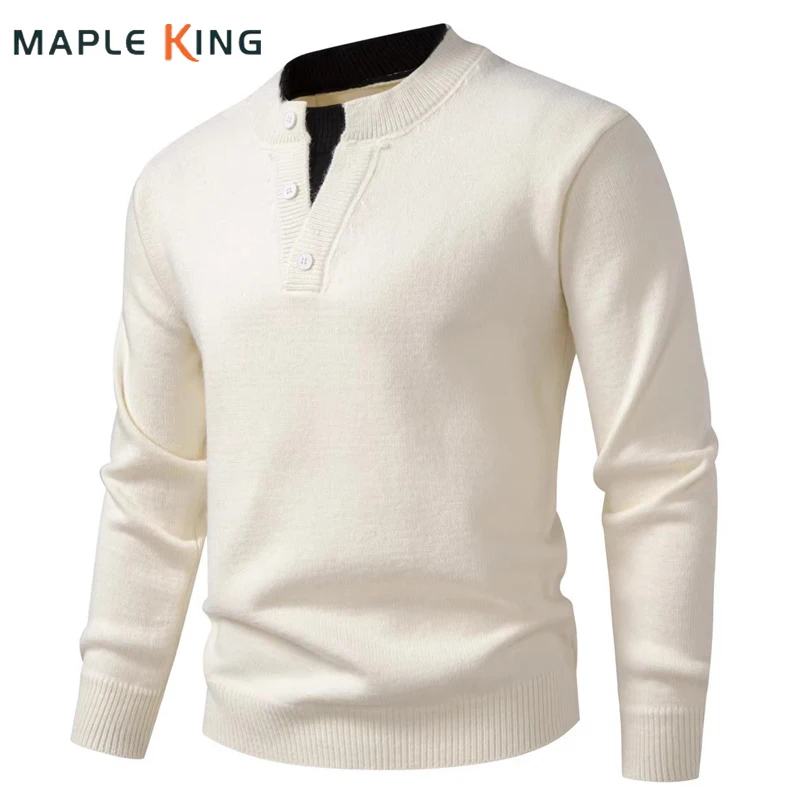

British Style Mens Fake Two Pieces Sweaters 2026 Vintage Warm Patchwork Color Pullovers Herrenpullover Winter Man Jersey Hombre