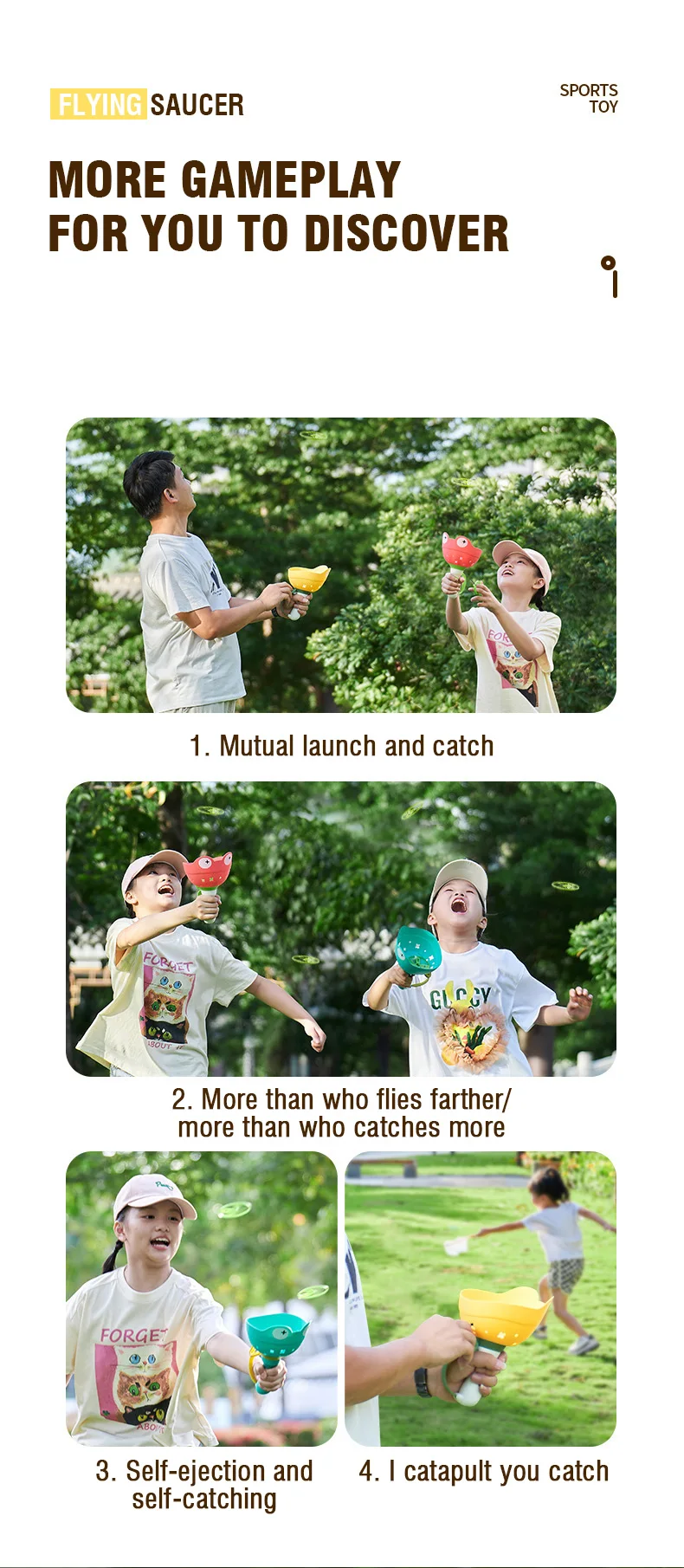 Fliegende Untertasse Disc Launcher Kinder Fliegende Spielzeuge Zugschnur UFO Wurf Fangen Outdoor Sport Propeller Kinder Spielzeug Geschenk Für Junge Mädchen – Detail 7
