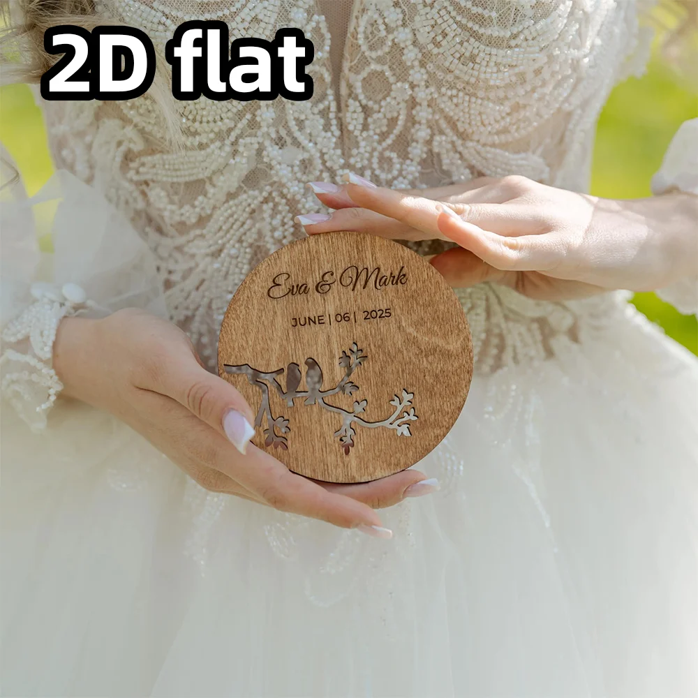 Custom Wooden Wedding Coaster Single Item, Personalized Rustic Favors, Engraved Drink Holder, Couple Gift Idea