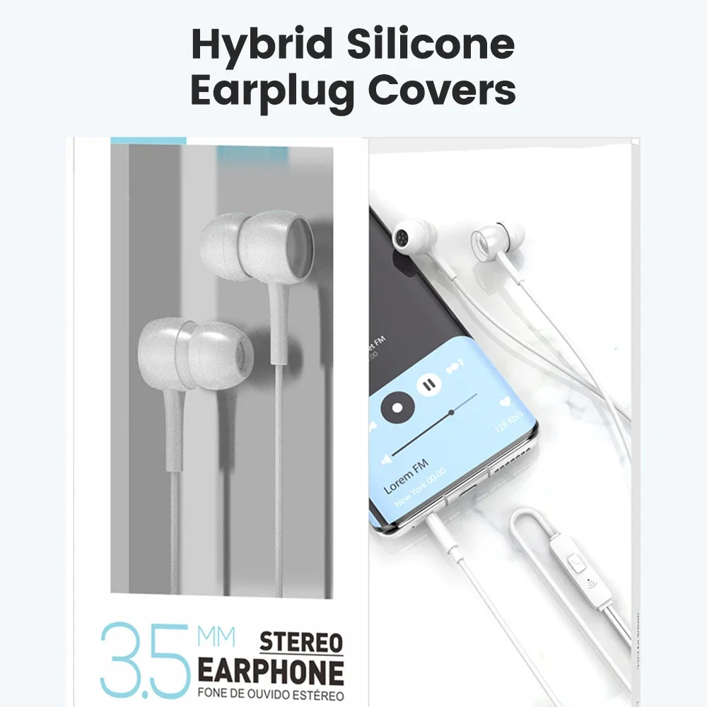 سماعات أذن ستيريو 3.5 ملم عالمية، سماعات أذن رياضية للموسيقى، سماعات أذن سلكية مع ميكروفون لهاتف Xiaomi Huawei Samsung