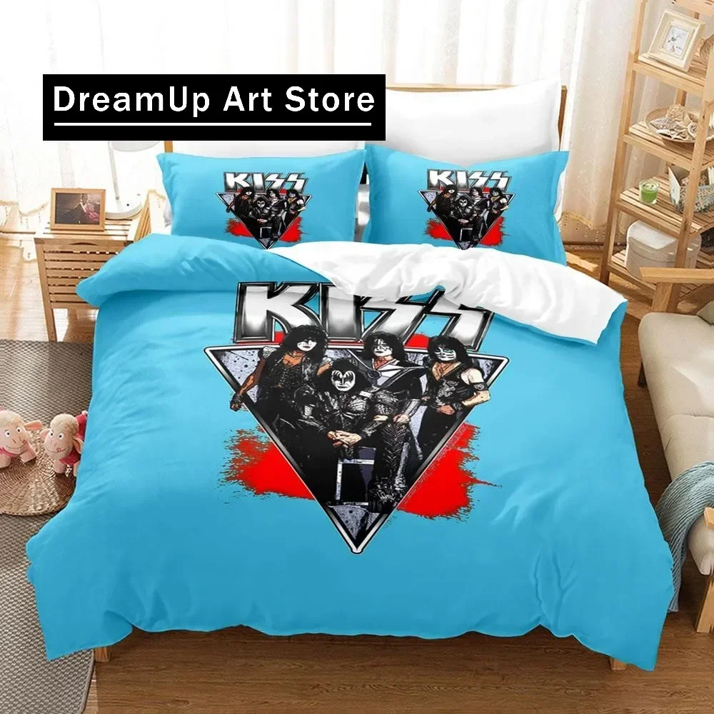 3D Print Fashion Metal Rock Kiss Band Bedding Set Boys Girls Twin Queen Full Size Duvet Cover Pillowcase Bed Adult Bedroom
