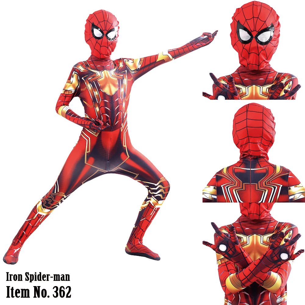 NEW Style Children Spiderman Bodysuit The Avengers Marvel's Spider Man Cosplay Costumes Spandex Jumpsuit Movie No Way Home