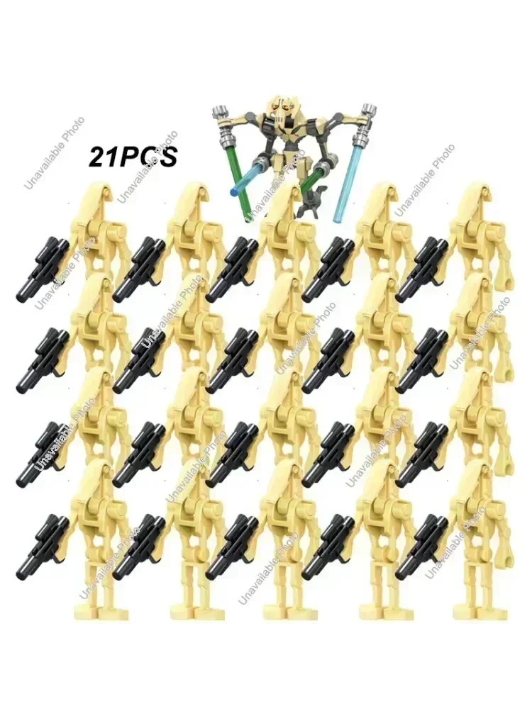 BLOKEES 21-teiliges Star Wars Bausteine-Set, Großpackung, zum Zusammenbauen, passend für Kampffiguren, Droiden, Puppen, Spielzeug, Geschenke