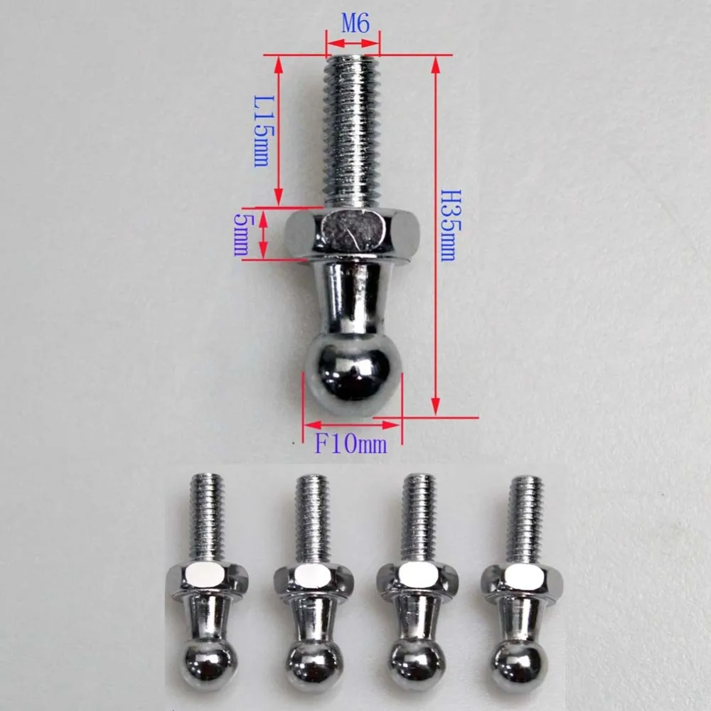 10mm Gas Struts Spring Lift Supports Damper Rod Shocks Universal Screw Nut Washer Bolt End Fitting Ball Joint Holders