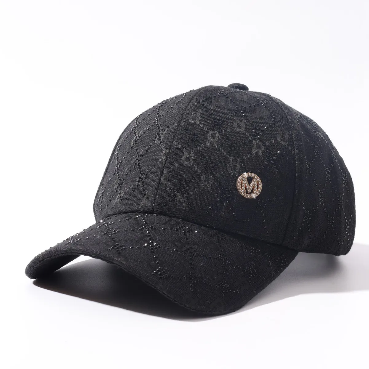 Women's Handmade Rhinestone Ponytail Baseball Cap New Summer Open Top Breathable Versatile Fashionable Duckbill Cap