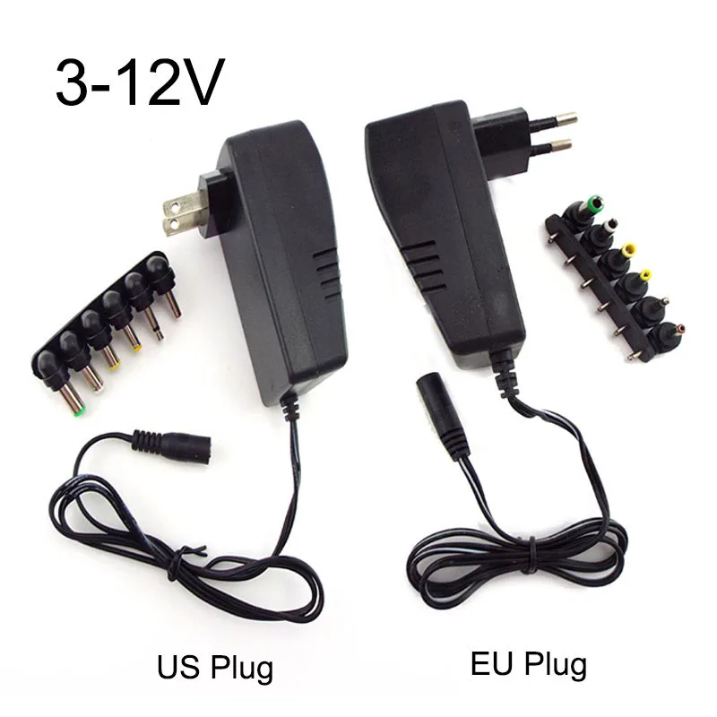 Adaptador Universal de viaje CA CC 3v 4,5v 5v 6v 7,5v 9v 12v cargador de energía convertidor de fuente de alimentación ajustable para tira de luz LED B3