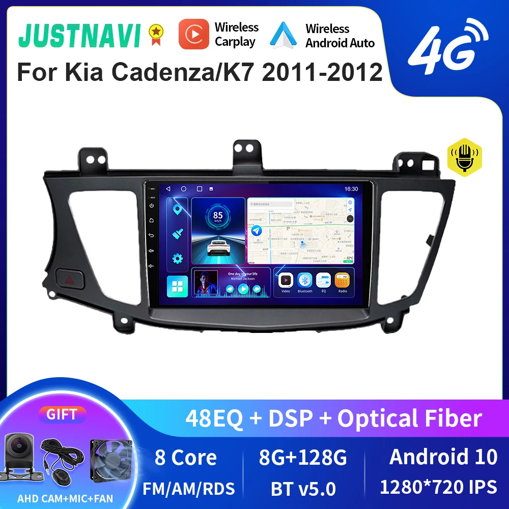 

JUSTNAVI QT10 беспроводной CarPlay Android авто радио для Kia Cadenza/K7 2011-2012 стерео автомобильный мультимедийный видеоплеер GPS DVD