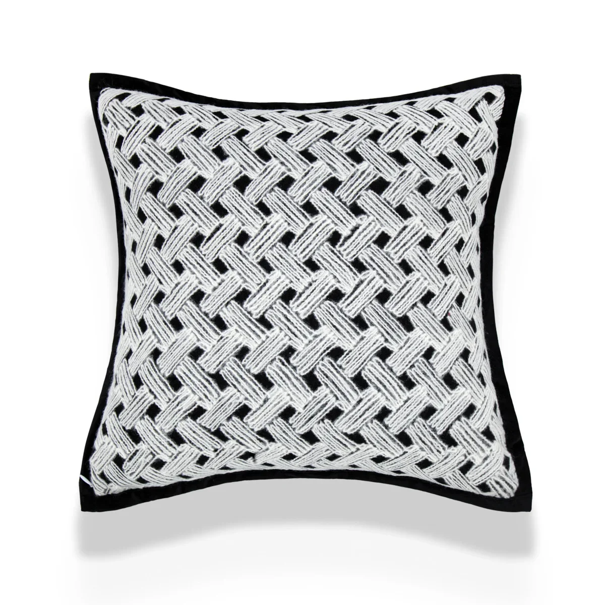 2-Piece Nordic Velvet Line Print Cushion Cover Plaid Jacquard Throw Pillow Covers 45x45cm Living Room Bedroom for Sofa Home