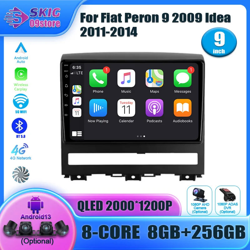 

Car Radio Carplay Android For Fiat Peron 9 2009 Idea 2011- 2014 Multimedia Video Player touch screen Navigation GPS Auto stereo