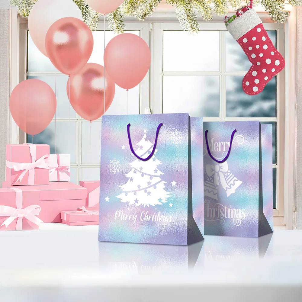 18*23*10cm Size M Kids and Adults Iridescent Hot Gift Bags Elegant Packaging Bags for Perfect Gifts