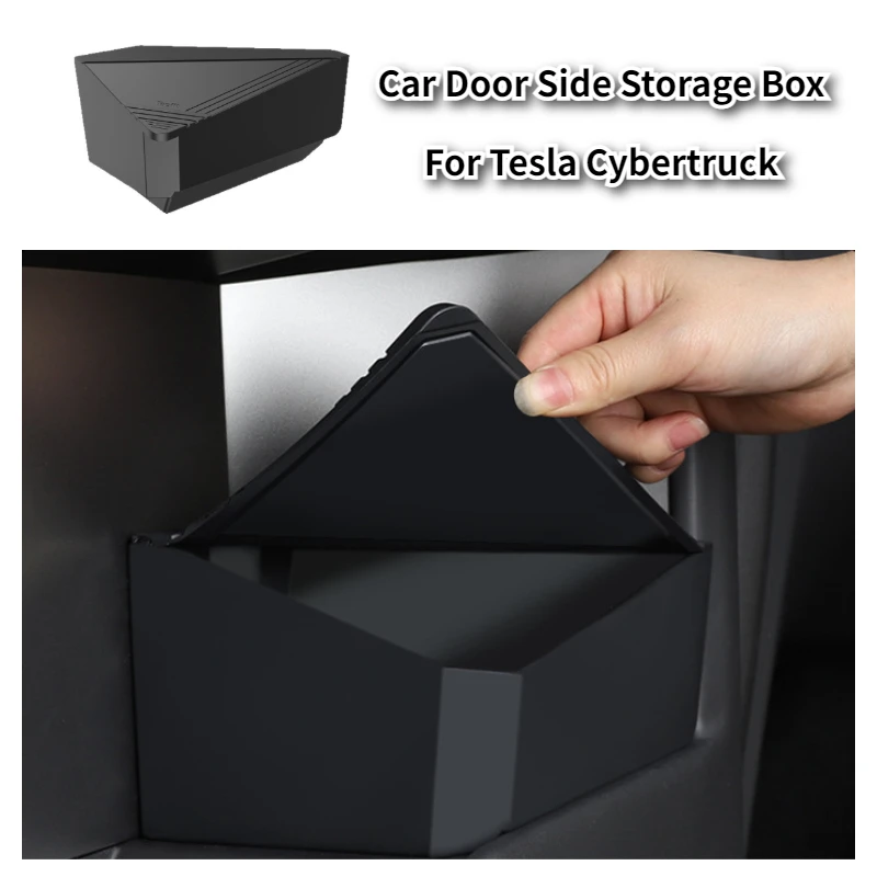 صندوق تخزين جانبي لباب السيارة لـ Tesla Cybertruck 2024-2026 فتحة بوابة الخصوصية من السيليكون ملحقات صينية التخزين المضادة للقذرة #1