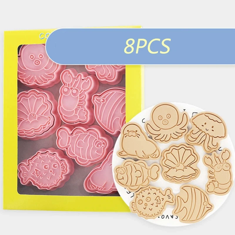 8 paczek kształcie życia morskiego forma do ciastek Cartoon forma do cięcia foremki do ciastek gadżety do pieczenia ciastek