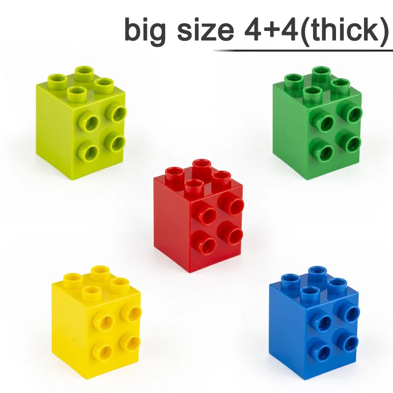 

MOC DIY Large Building Block Brick Modified 2x2 with 4 Studs on 1 Side Big Size Assembled Accessories Bulk Part Children Toys