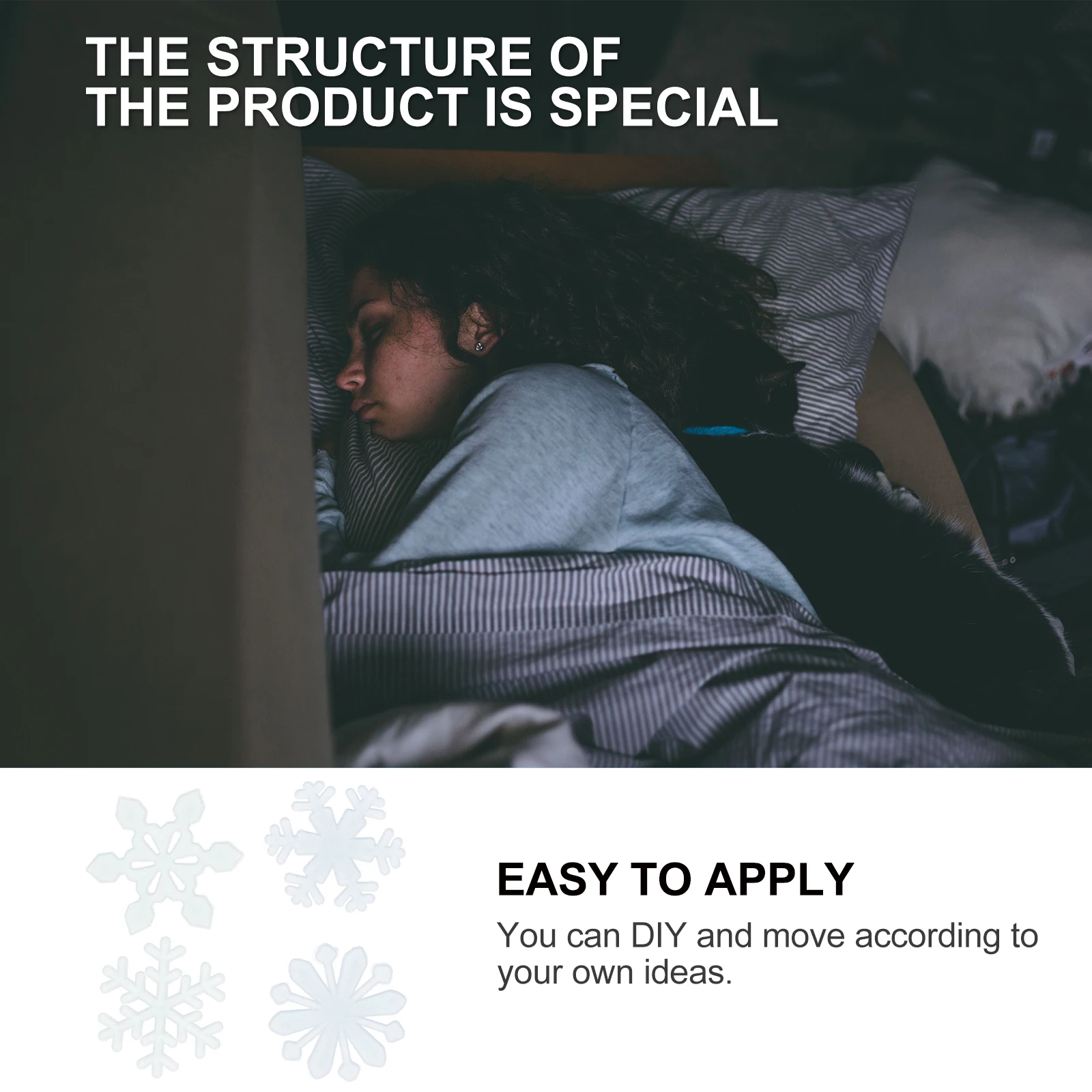 

Luminous Snowflake Wall Stickers Plastic Decals Fluorescent Bedroom Decor Indoor Family Accessories