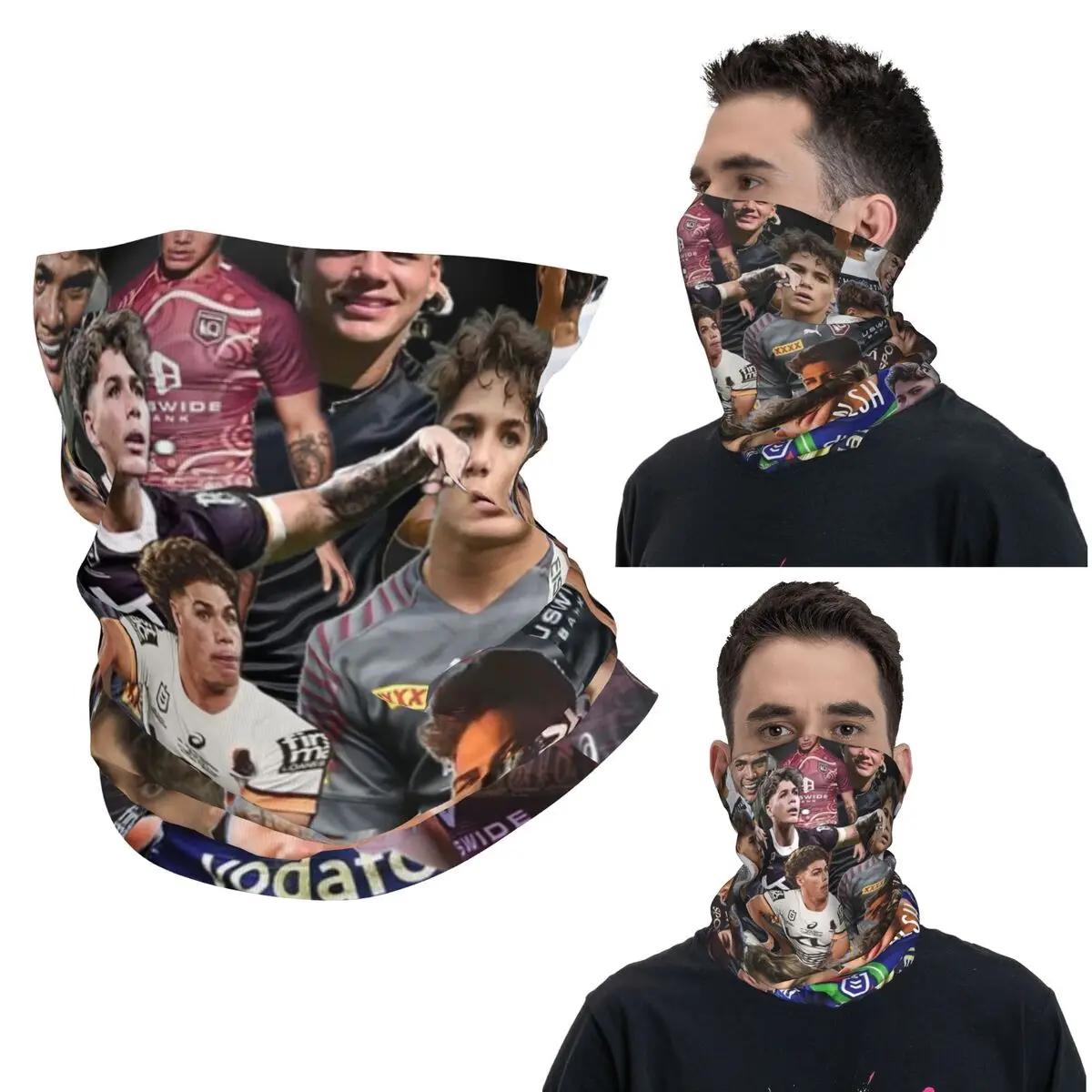 

Reece Walsh Nrl горячий коллаж фотографии бандана шеи гетры шарф с принтом многофункциональный велосипедный шарф пеший туризм рыбалка