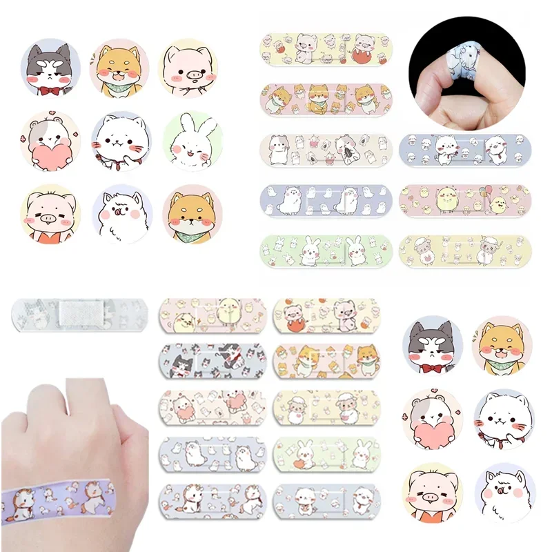 120pcs/set Cartoon Band Aid Round Patch Wound Dressing Sticking Plaster for First Aid Woundplst Waterproof Adhesive Bandages