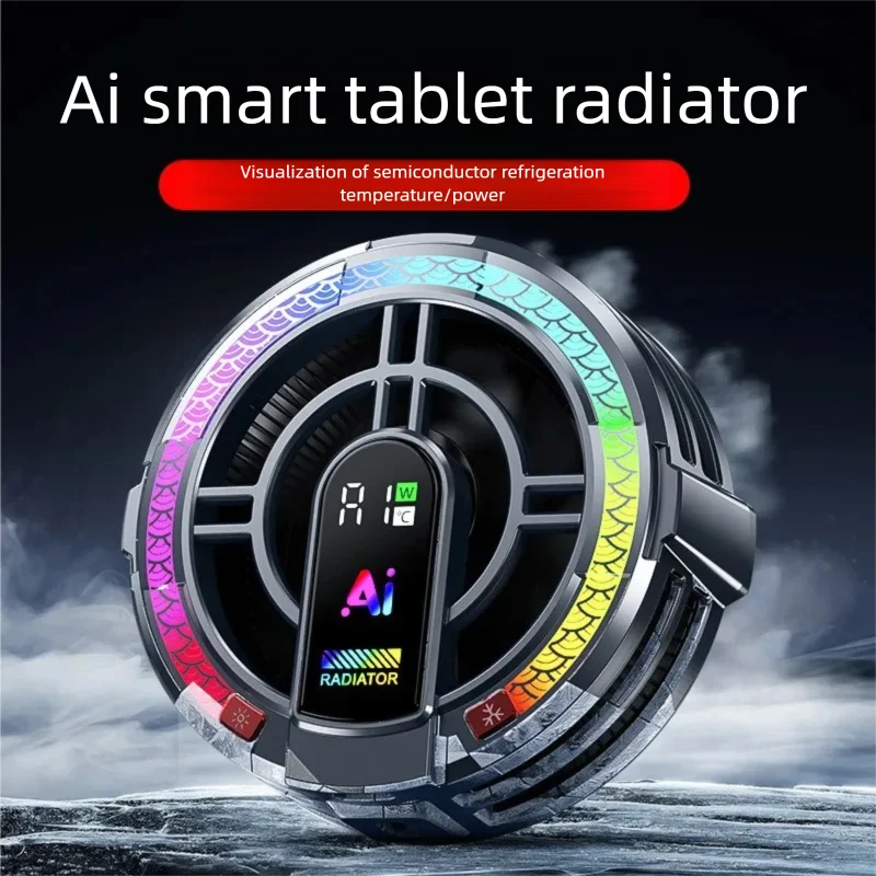 heat-dissipation-magnetic-radiator-peltier-cooler-for-ipad-large-area-ai-powerful-cooling-fan-gaming-with-rgb-colorf-lights