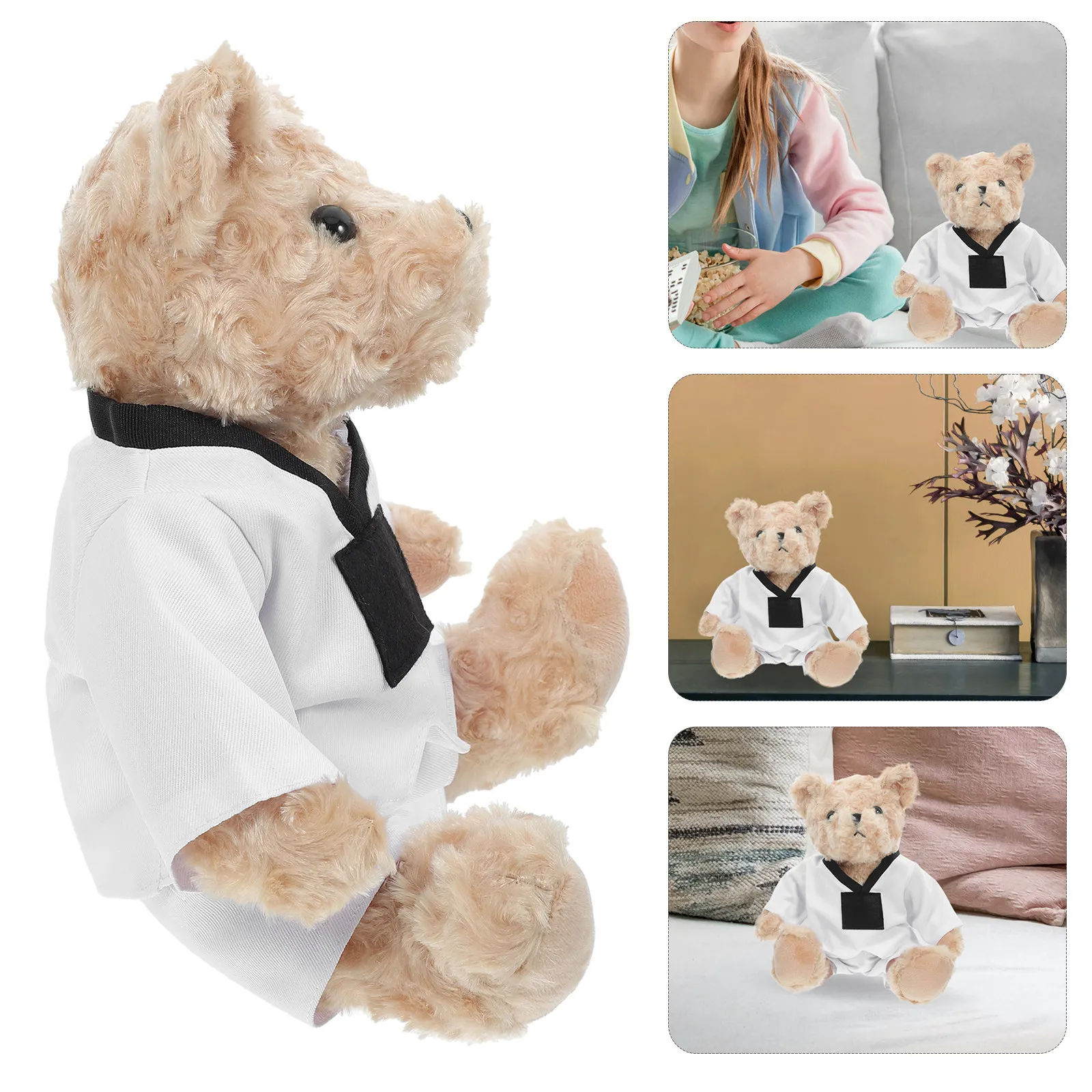 

Taekwondo Bear Stuffed Animal Soft Cuddly Martial Arts Enthusiasts Decorative Gift Special Occasions Holiday