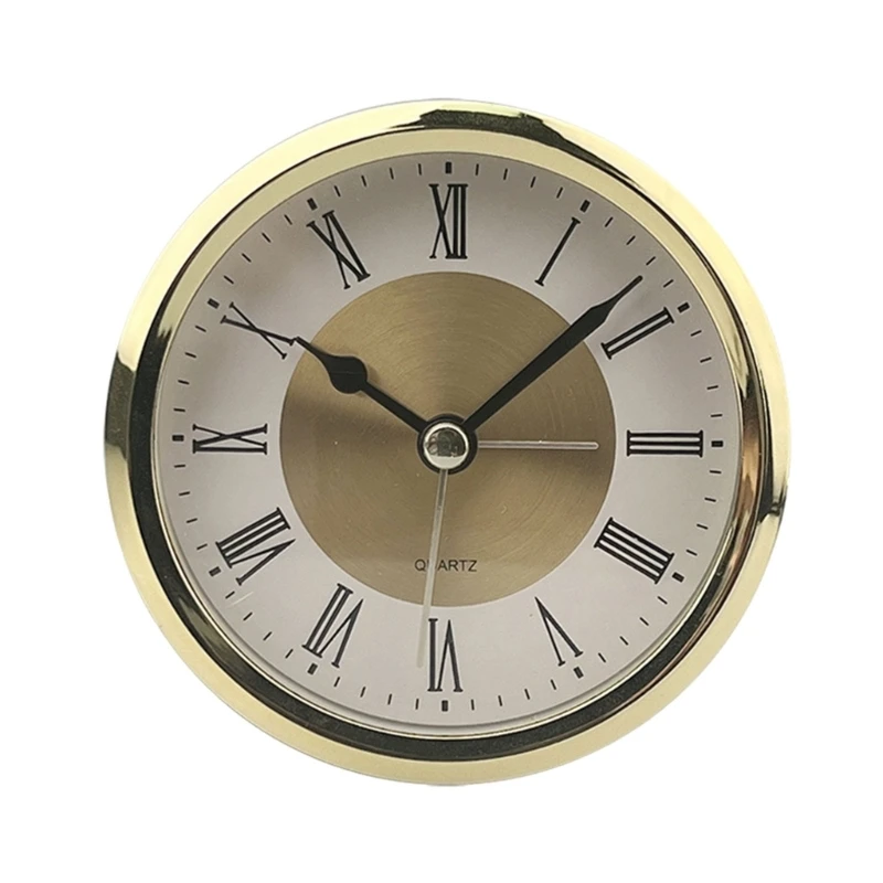 Elegant 89mm Clock Insert in Gold, Accurate Timing for Stylish Space Gold Border