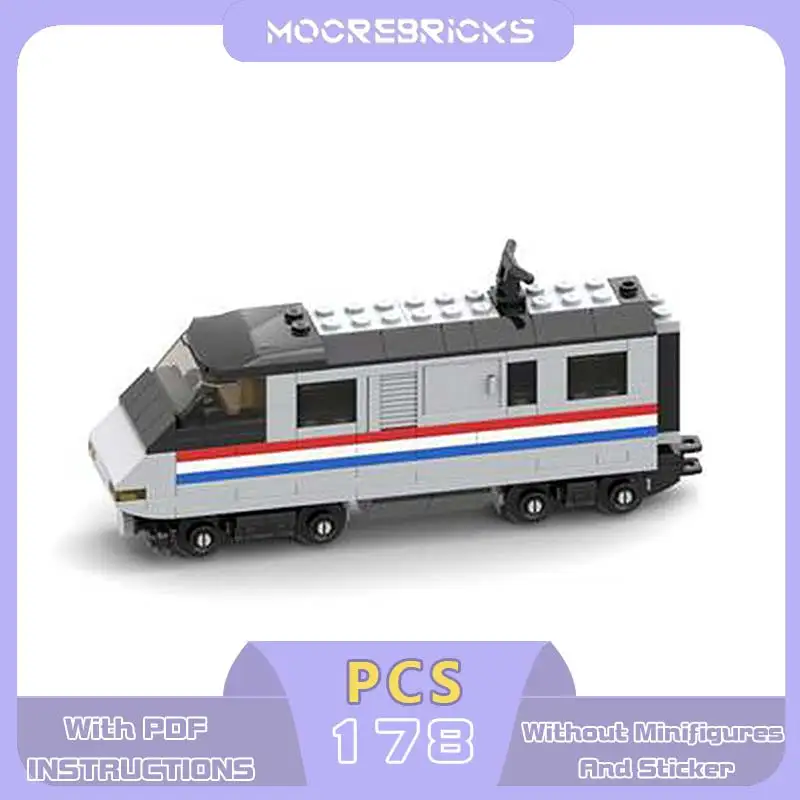 MOC Urban Express Commuter Train Locomotive Building Blocks Mini Railway Vehicle Model High Detail Bricks Toy Adult Gift