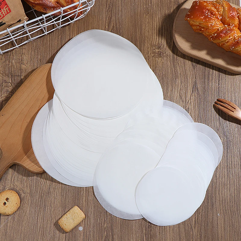 50Pcs Baking Oiled Paper Circle Parchment Paper Multifunction Liner BBQ Oven Patty Hamburger Paper Steamer Liners Baking Tool