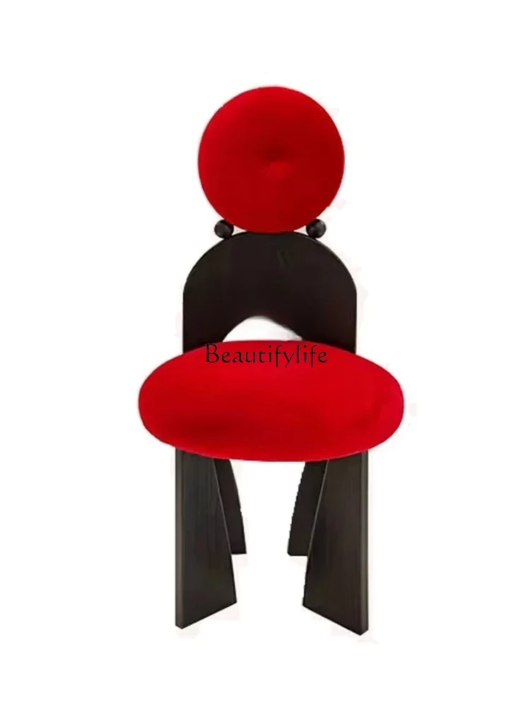 

Girls' Bedroom High-Grade Mid-Ancient French Dining Chair Home Light Luxury Backrest Chair
