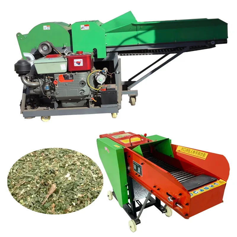 Diesl grass straw silage chopper chaff machine