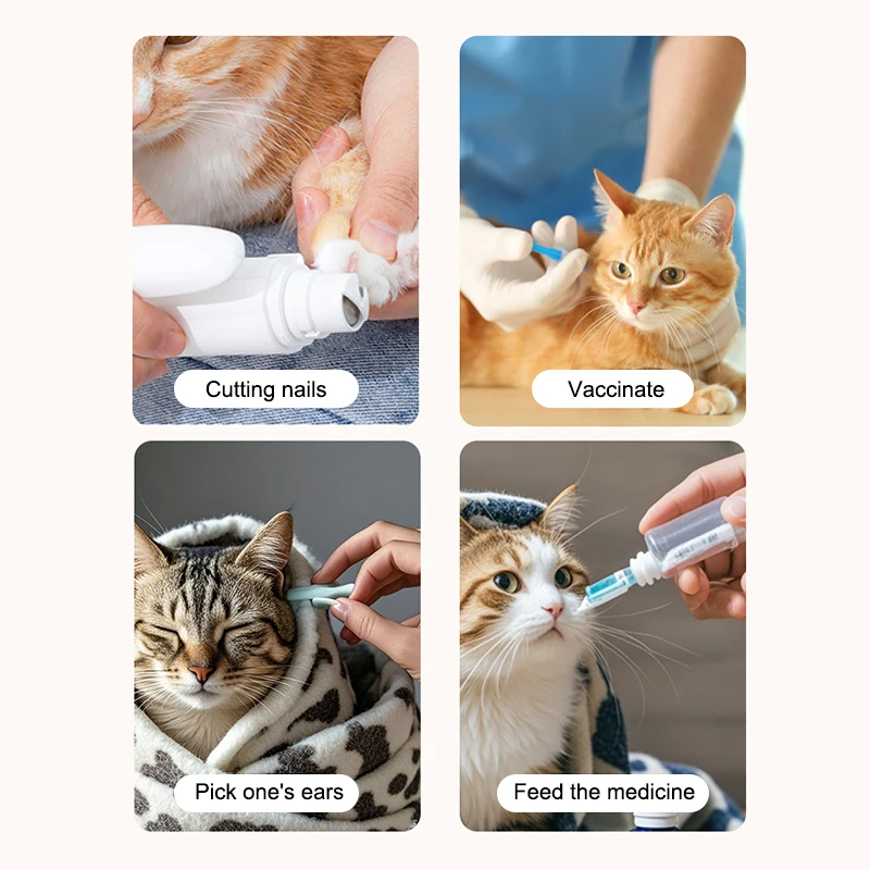 القط القماش الثابت القط الاستمالة لينة ضبط النفس حقيبة لقطع الأظافر حقن مكافحة الهروب مكافحة لدغة الحيوانات الأليفة ذاتية اللصق التفاف