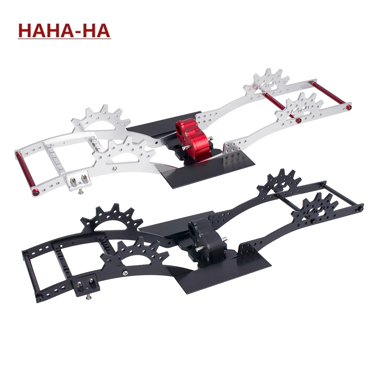 1/10 RC Crawler Aluminum LCG Chassis Kit with Gearbox Double Servo Mount for Capra SCX10 II VS4-10 Upgrade Parts