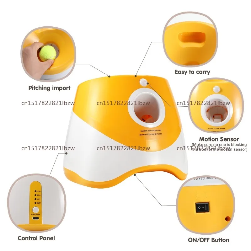 Interactive Outdoor Pet Tennis Dog Ball Throwing Machine Automatic Dog Ball Launcher Small Plastic Funny Pet Toy
