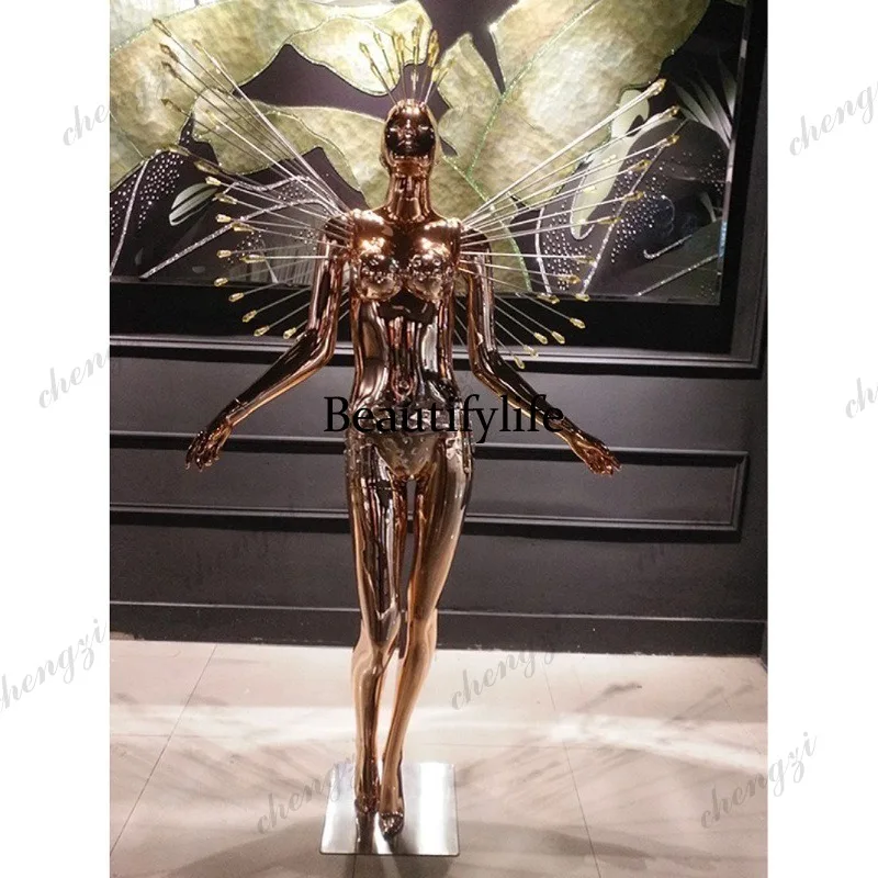 A74 FRP Sculpture Night Stage Fashion Electroplating Character Floor Ornament