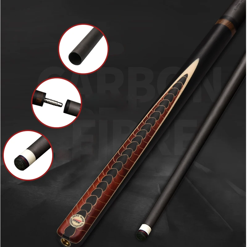 

2022 New JIAN YING Taco De Sinuca Snooker Cue Black Carbon Fiber Shaft American XTC Ferrule Japanese 9 Tooth Joint