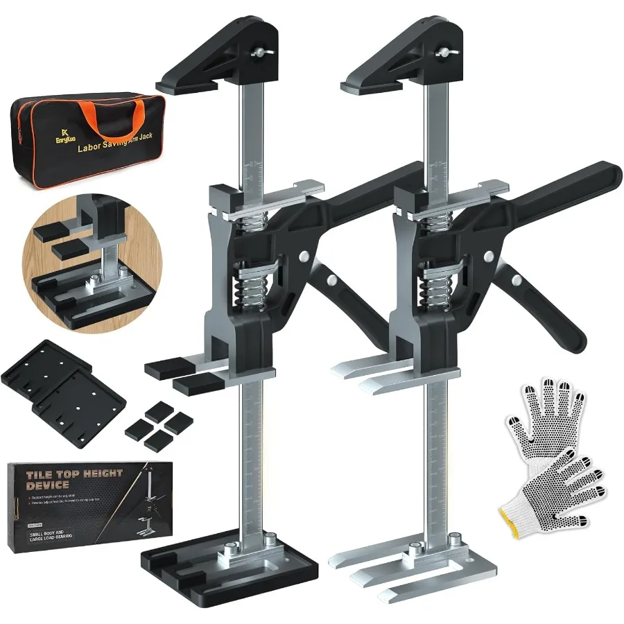 Labor Saving Arm Jack 2 Pack 15.5 Inch Stainless Steel Furniture Lifts with Handbag Hand Furniture Jack Lift Tool for Installin