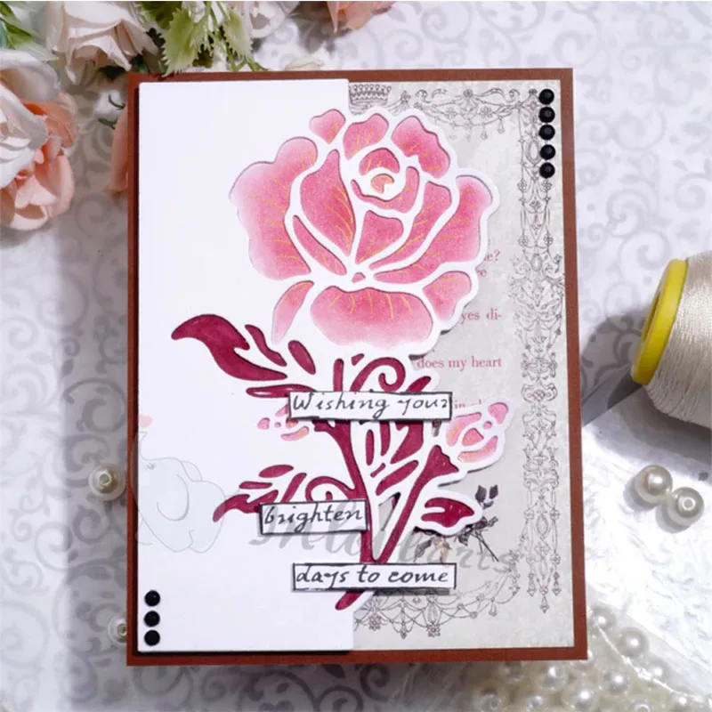 New Blooming Rose Border Craft Embossing Mold 2024 Metal Cutting Dies for DIY Decorative Scrapbooking Album Card Making