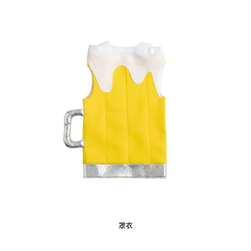 Oktoberfest Funny Suit Cosplay Costume Adults Boys Girls Yellow Beer Clothes with Hat Set Beer Party Role Play Fantasia Dress Up