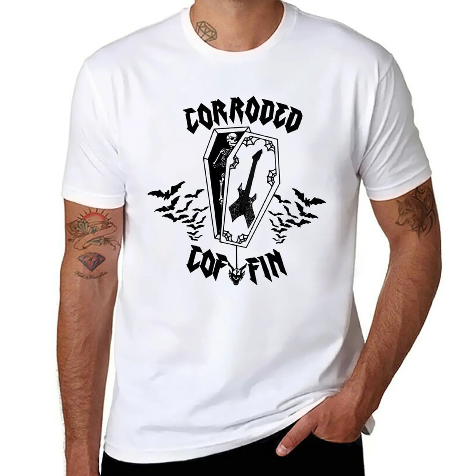 New Corroded Coffin T-Shirt plus size tops Oversized t-shirt korean fashion vintage clothes mens tall t shirts