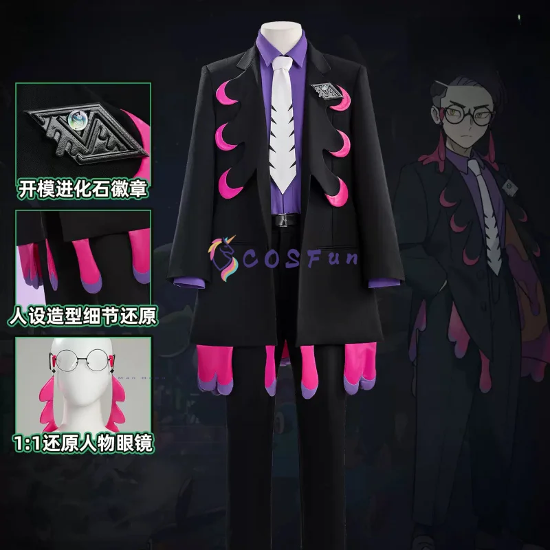 

LEGENDS Z-A Corbeau Cosplay Costume Halloween Men's Fantasy Uniform Coat Props Accessories Set COSFun