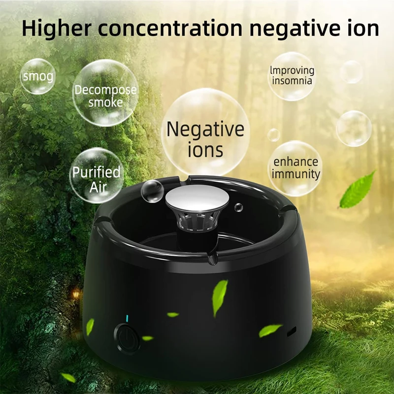 Automatic Smoke Eliminator Ashtray With Air Purification Function Anti Second-hand Smoke Air Purifier Charging Ash Tray For Home