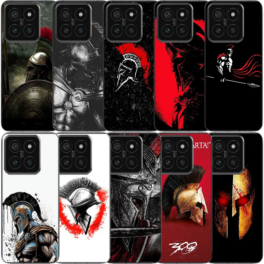 Spartan Clear Phone Case For Xiaomi Mi 13 12 12T 11 11T 10 10T Pro 11i 9 9T 8 Lite CC9E A3 A2 TPU Pattern Soft Fundas