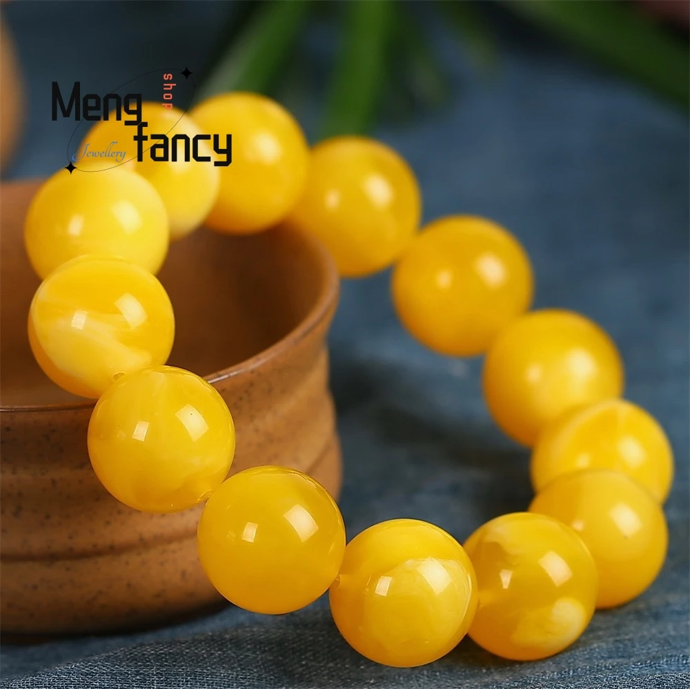 سوار العنبر وشمع العسل، سوار شمع العسل بحلقة واحدة للرجال، سوار نسائي خرز دائري لزيت الدجاج، خرز صلاة بوذي