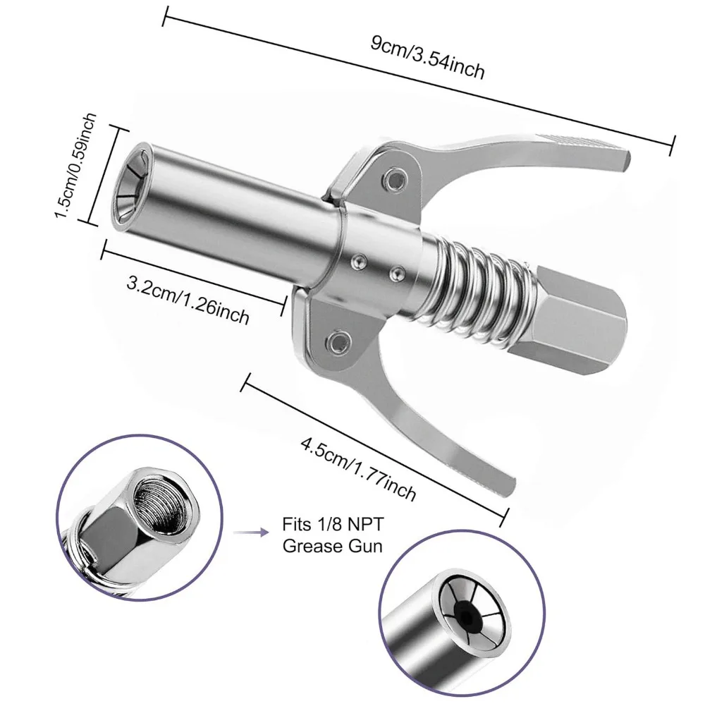 Locking Clamp Type Grease Gun High-pressure Oil Injection Nozzle for Oil Pump Quick Release Grease Car Brake Oil Change Tools