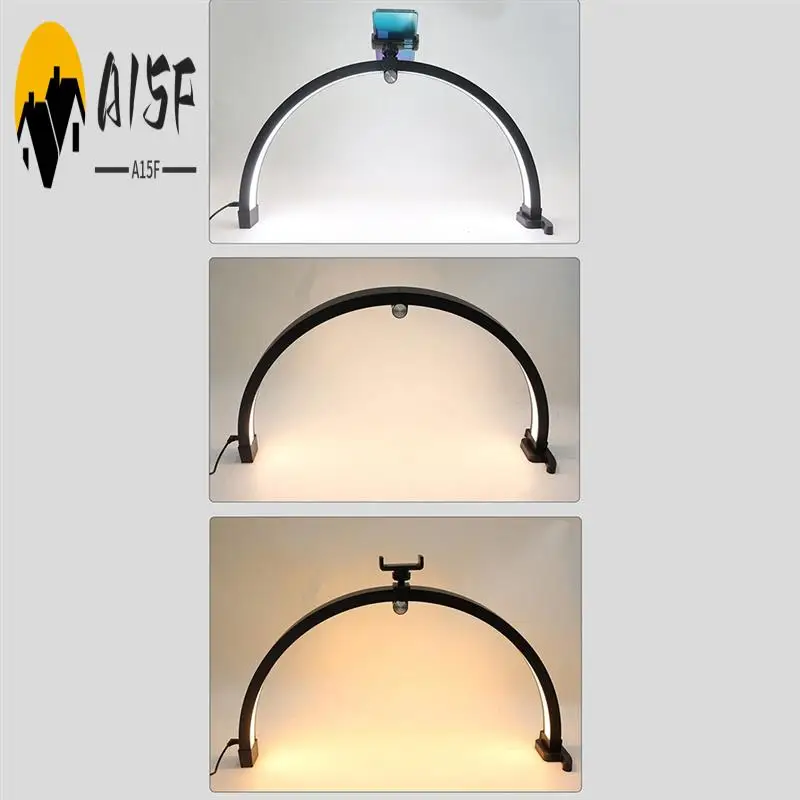

A15F-22Inch Half Moon Nail Desk Lamp 20W Touch Control Half Moon Foldable Manicure Beauty Light With Phone Clip