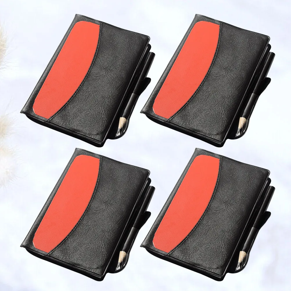 4Set Kit Referee For For Basketball Referee Soccer Wallet Red Pencil Score Sheets Vinyl Carry Case
