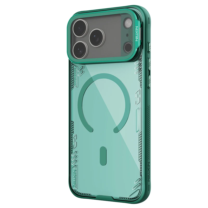 Magnetyczne etui do iPhone'a 17 Pro Max, NILLKIN Iceblade, trwałe bio-materiały, lustrzana osłona z funkcją podstawki, importowana ochrona Bayer — zdjęcie produktu 3