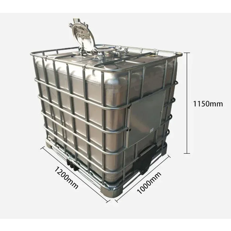 

Competitive Price 500L 1000L 1200L 1500L Stainless Steel IBC tank for Water Milk or Chemical Storage